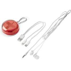 Gift Campaign Auricolari in custodia con moschettone che include cavetto di ricarica></noscript> Auricolari Personalizzati