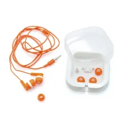 Gift Campaign Auricolari in vari colori con connessione jack in custodia quadrata> Auricolari Personalizzati