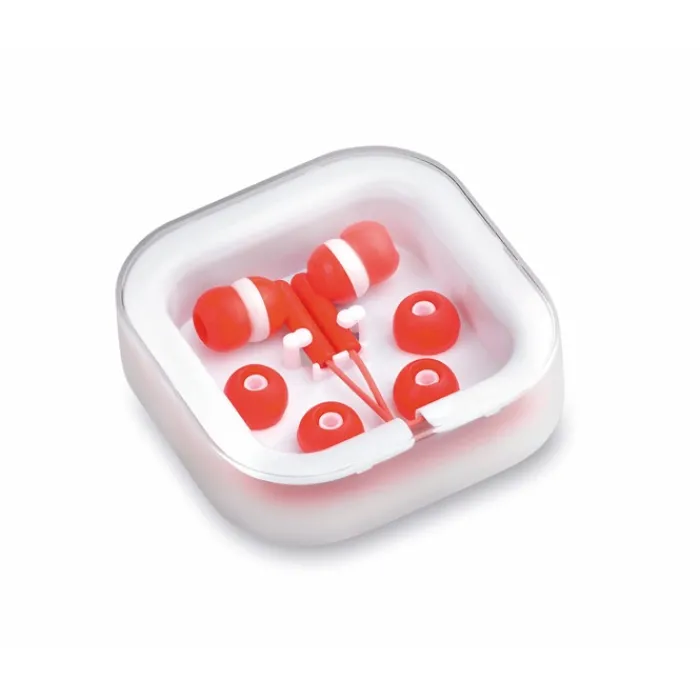 Gift Campaign Auricolari in vari colori con connessione jack in custodia quadrata> Auricolari Personalizzati