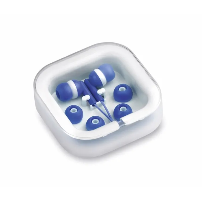 Gift Campaign Auricolari in vari colori con connessione jack in custodia quadrata> Auricolari Personalizzati