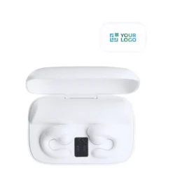 Gift Campaign Auricolari Open Ear con custodia che funge da powerbank da 1.200mAh></noscript> Power Bank Personalizzati|Auricolari Personalizzati