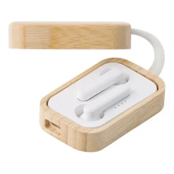Gift Campaign Auricolari promozionali wireless 5.0 in custodia di bamboo Bamboo Air> Auricolari Personalizzati