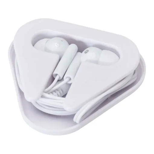 Gift Campaign Auricolari semplici con connettore audio e custodia triangolare> Auricolari Personalizzati