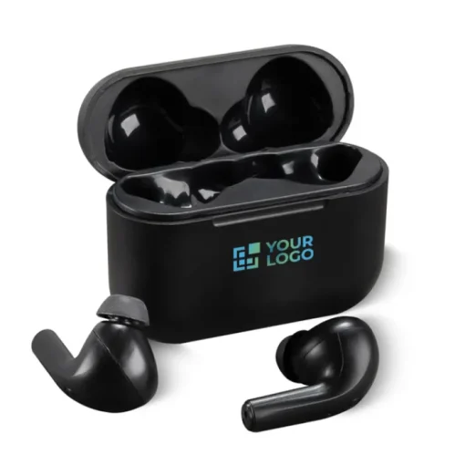 Gift Campaign Auricolari True Wireless Stereo in custodia di ricarica nera> Auricolari Personalizzati