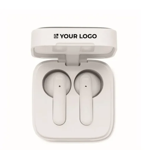 Gift Campaign Auricolari TWS 5.3 con microfono e scatolina in ABS con dettaglio nero> Auricolari Personalizzati