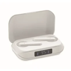 Gift Campaign Auricolari TWS in ABS riciclato in custodia con display LCD></noscript> Auricolari Personalizzati