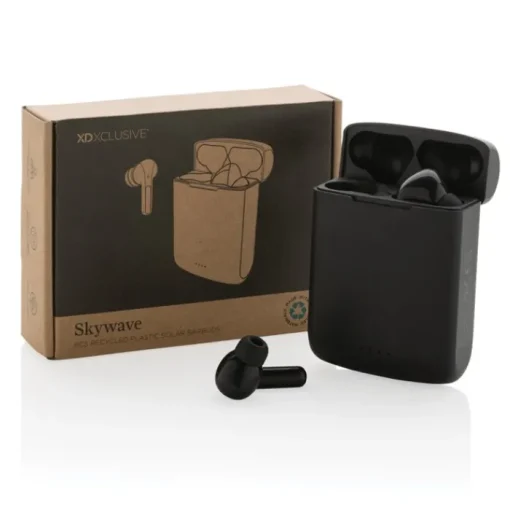 Gift Campaign Auricolari wireless con pannello solare nella custodia e BT 5.3> Auricolari Personalizzati