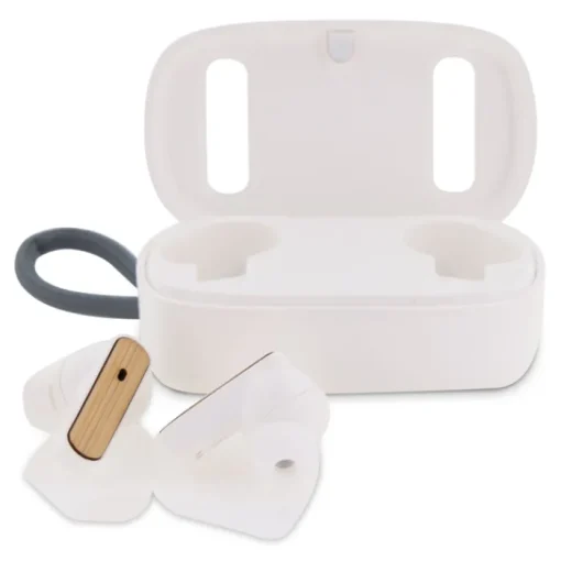 Gift Campaign Auricolari wireless in ABS con dettagli in bambù con custodia abbinata> Auricolari Personalizzati