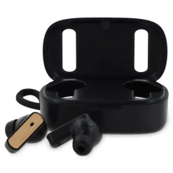 Gift Campaign Auricolari wireless in ABS con dettagli in bambù con custodia abbinata> Auricolari Personalizzati