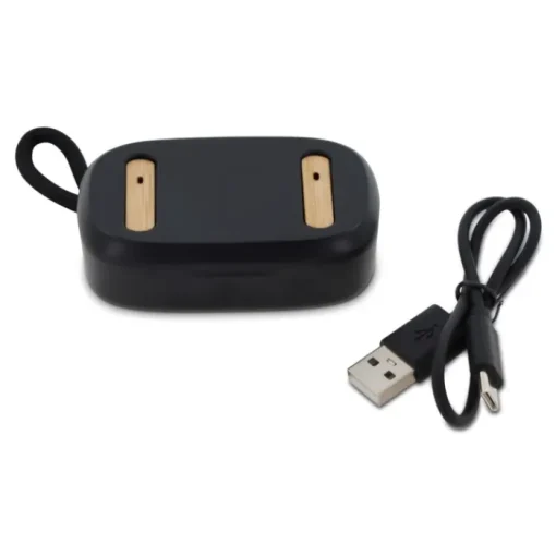 Gift Campaign Auricolari wireless in ABS con dettagli in bambù con custodia abbinata> Auricolari Personalizzati