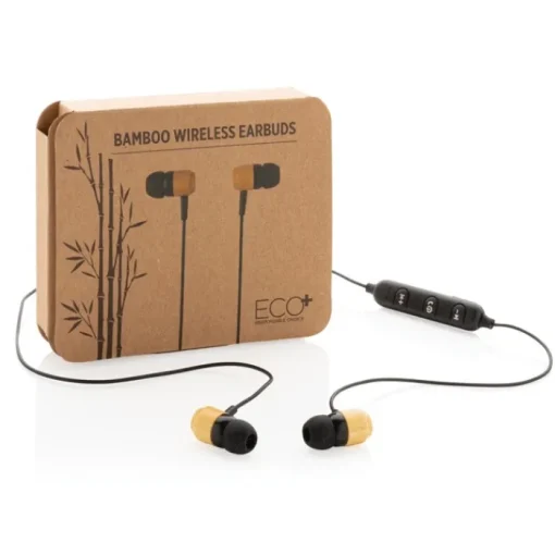 Gift Campaign Auricolari wireless in ABS e bambù con estremità magnetiche Bamboo> Auricolari Personalizzati