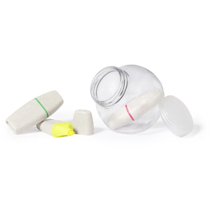 Gift Campaign Barattolino con 3 evidenziatori con corpo in fibra di grano> Evidenziatori|Gadget Per L'Ufficio