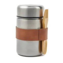 Gift Campaign Barattolo termico da 500ml con fascia porta posata in legno Foodie> Porta Pranzo