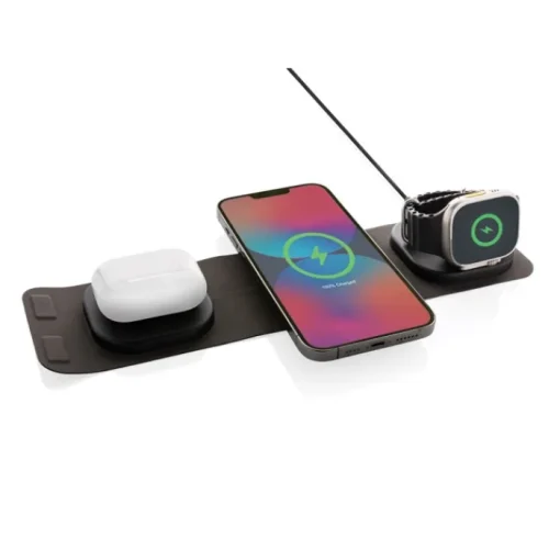 Gift Campaign Base di ricarica wireless a fascia pieghevole con 3 caricatori> Caricabatterie