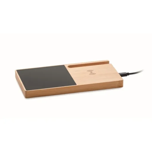 Gift Campaign Base di ricarica wireless multiuso in bambù da 15W> Caricabatterie