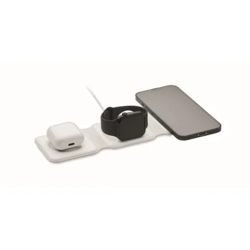 Gift Campaign Base di ricarica wireless pieghevole in ABS con 3 punti di ricarica 15W> Caricabatterie