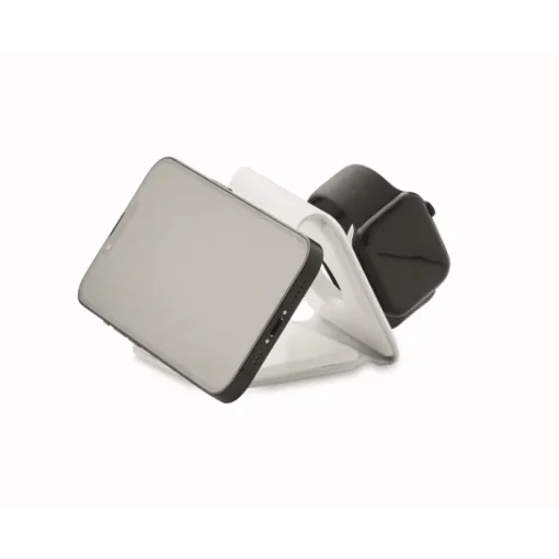 Gift Campaign Base di ricarica wireless pieghevole in ABS con 3 punti di ricarica 15W> Caricabatterie