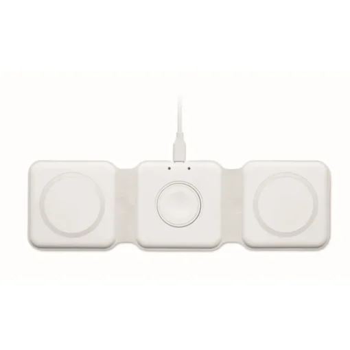 Gift Campaign Base di ricarica wireless pieghevole in ABS con 3 punti di ricarica 15W> Caricabatterie