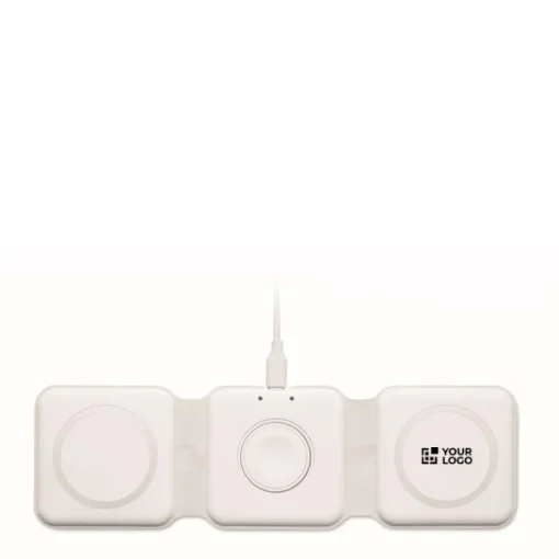 Gift Campaign Base di ricarica wireless pieghevole in ABS con 3 punti di ricarica 15W> Caricabatterie