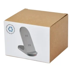 Gift Campaign Base di ricarica wireless in plastica riciclata a doppia bobina da 15W></noscript> Caricabatterie