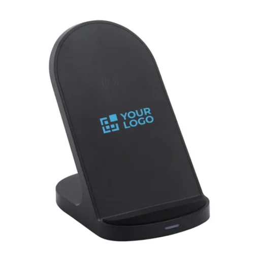 Gift Campaign Base di ricarica wireless in plastica riciclata a doppia bobina da 15W> Caricabatterie