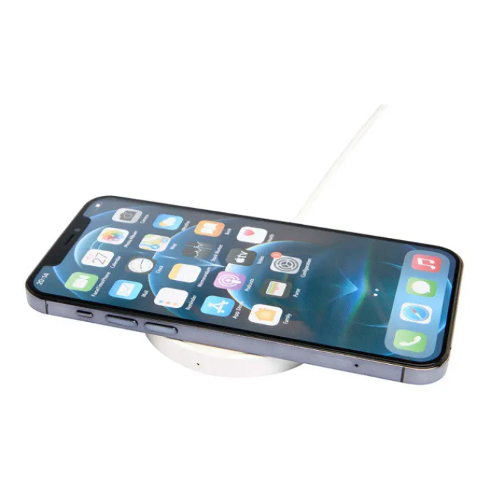 Gift Campaign Base di ricarica wireless con cavo 2 in 1 in plastica riciclata 15W> Caricabatterie