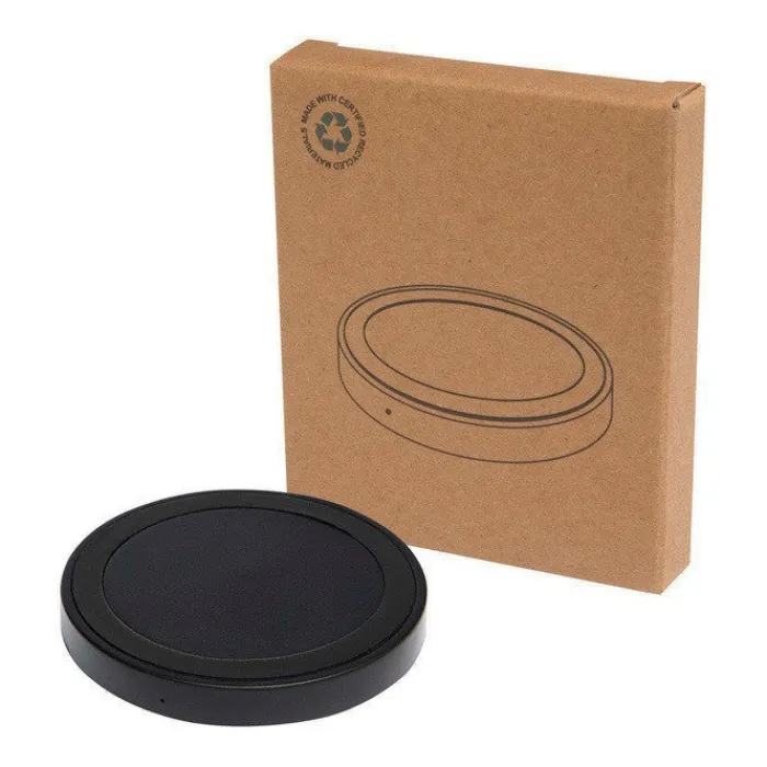 Gift Campaign Base di ricarica wireless con cavo 2 in 1 in plastica riciclata 15W> Caricabatterie