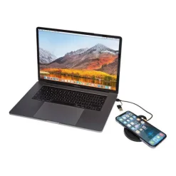 Gift Campaign Base di ricarica wireless con cavo 2 in 1 in plastica riciclata 15W><noscript><img width=