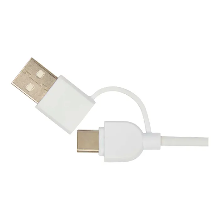 Gift Campaign Base di ricarica wireless con cavo 2 in 1 in plastica riciclata 15W> Caricabatterie