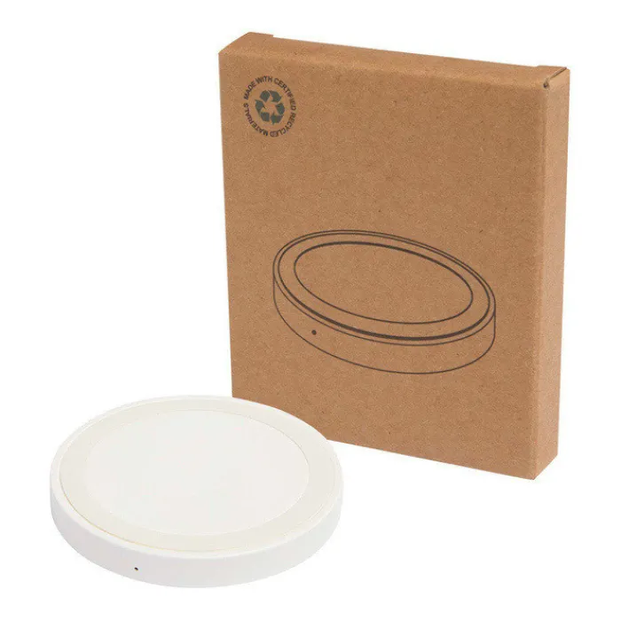 Gift Campaign Base di ricarica wireless con cavo 2 in 1 in plastica riciclata 15W> Caricabatterie