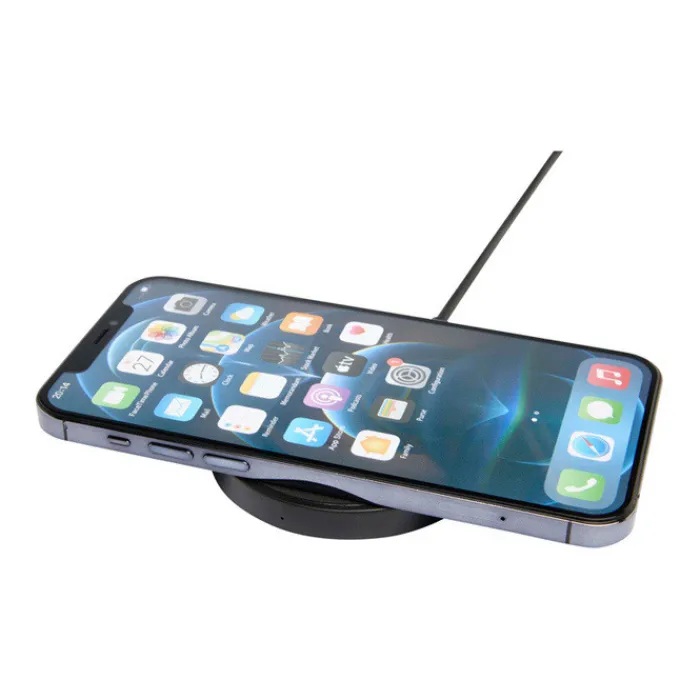 Gift Campaign Base di ricarica wireless con cavo 2 in 1 in plastica riciclata 15W> Caricabatterie