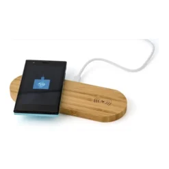 Gift Campaign Base ricarica per 2 cellulari wireless personalizzata in Bambú> Caricabatterie