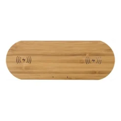 Gift Campaign Base ricarica per 2 cellulari wireless personalizzata in Bambú> Caricabatterie