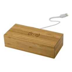 Gift Campaign Base ricarica personalizzata in bambù da 5W con orologio Desk Clock> Caricabatterie