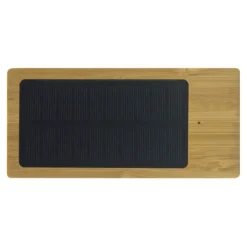 Gift Campaign Batteria esterna in bambù FSC con pannello solare e capacità 8.000 mAh> Power Bank Personalizzati