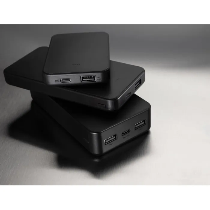 Gift Campaign Batteria esterna in plastica riciclata con indicatore da 10.000 mAh> Power Bank Personalizzati