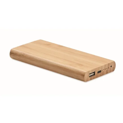 Gift Campaign Batteria esterna wireless in bambù da 6.000 mAh Powerbank Bamboo> Power Bank Personalizzati