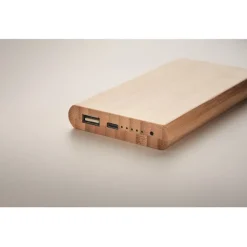 Gift Campaign Batteria esterna wireless in bambù da 6.000 mAh Powerbank Bamboo></noscript> Power Bank Personalizzati