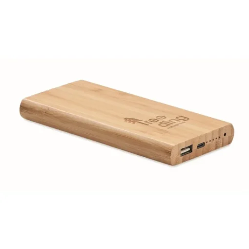 Gift Campaign Batteria esterna wireless in bambù da 6.000 mAh Powerbank Bamboo> Power Bank Personalizzati