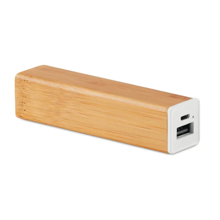 Gift Campaign Batteria portatile con scocca in bambù da 2.200 mAh Powerbank Bamboo> Power Bank Personalizzati