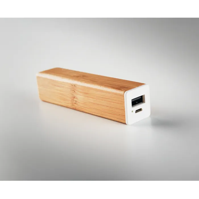 Gift Campaign Batteria portatile con scocca in bambù da 2.200 mAh Powerbank Bamboo> Power Bank Personalizzati