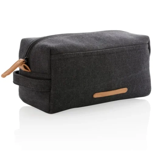 Gift Campaign Beauty case con logo in tessuto canvas con dettagli in PU Casual> Beauty Case Personalizzati