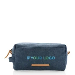 Gift Campaign Beauty case con logo in tessuto canvas con dettagli in PU Casual></noscript> Beauty Case Personalizzati