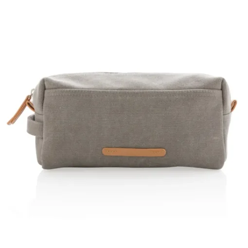 Gift Campaign Beauty case con logo in tessuto canvas con dettagli in PU Casual> Beauty Case Personalizzati