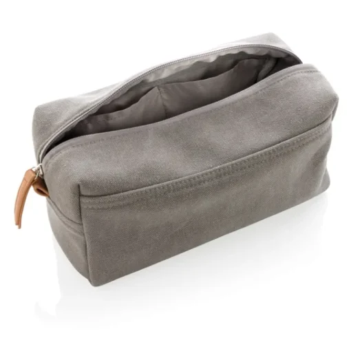 Gift Campaign Beauty case con logo in tessuto canvas con dettagli in PU Casual> Beauty Case Personalizzati