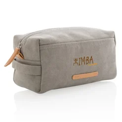 Gift Campaign Beauty case con logo in tessuto canvas con dettagli in PU Casual></noscript> Beauty Case Personalizzati