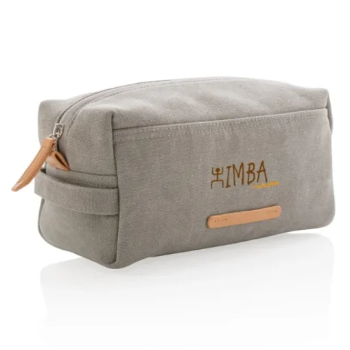 Gift Campaign Beauty case con logo in tessuto canvas con dettagli in PU Casual> Beauty Case Personalizzati