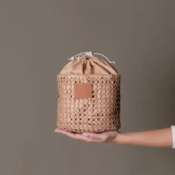 Gift Campaign Beauty case in carta rafia a sacchetto con chiusura a cordoncini> Beauty Case Personalizzati