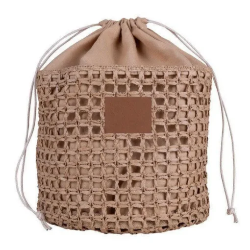 Gift Campaign Beauty case in carta rafia a sacchetto con chiusura a cordoncini> Beauty Case Personalizzati
