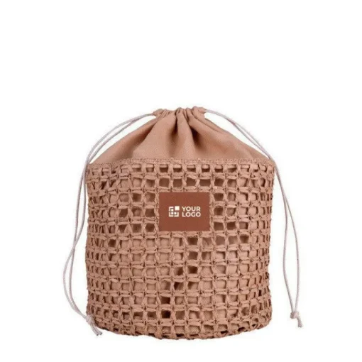 Gift Campaign Beauty case in carta rafia a sacchetto con chiusura a cordoncini> Beauty Case Personalizzati